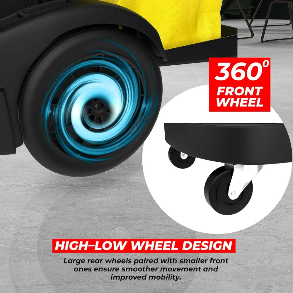 Cleaning Trolley Commercial Janitor Utility Cart Black