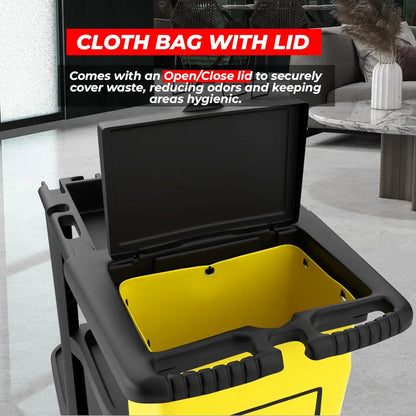 Cleaning Trolley Commercial Janitor Utility Cart Black