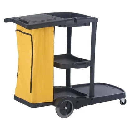 Cleaning Trolley Commercial Janitor Utility Cart Black