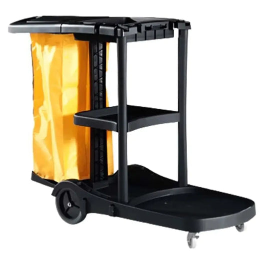 Cleaning Trolley Commercial Janitor Utility Cart Black