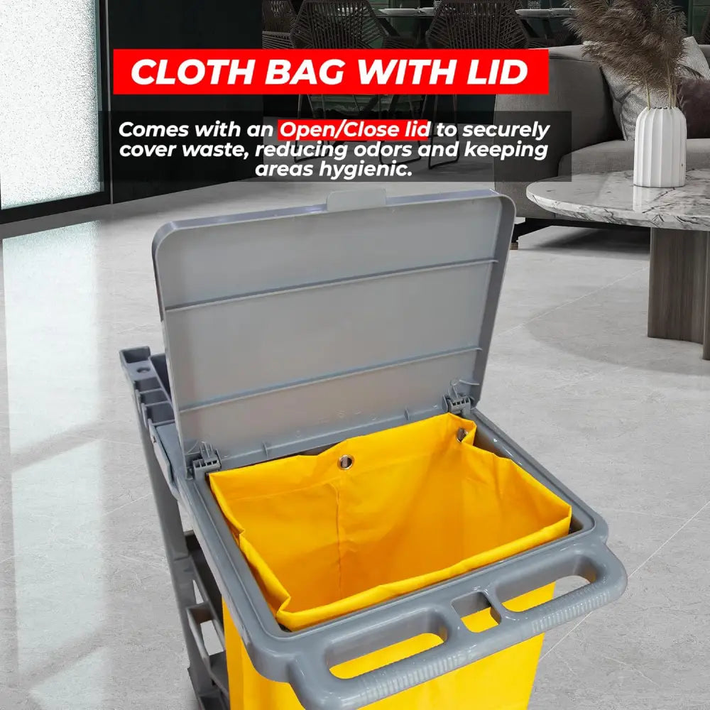 Cleaning Trolley Commercial Janitor Utility Cart Grey