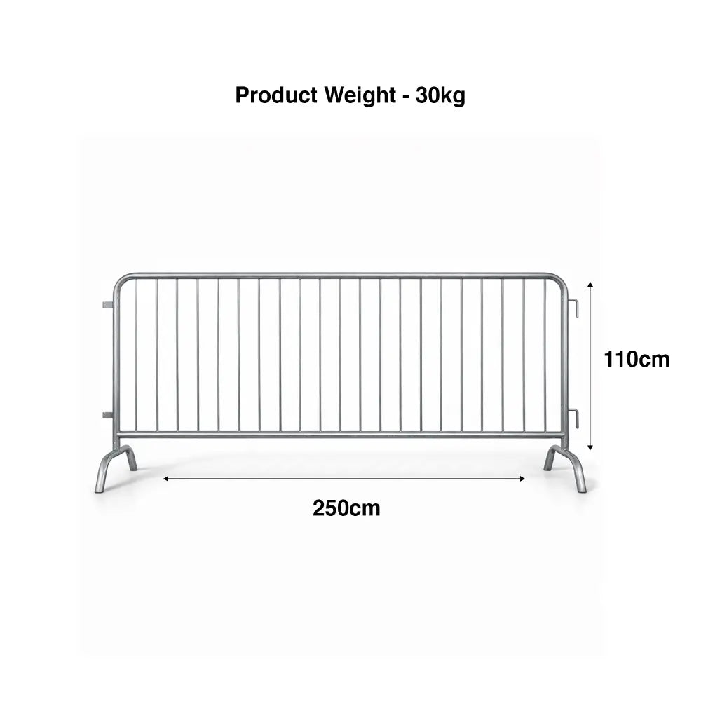 Crowd Control Barrier 2.5M Metal Galvanized Steel Barricade