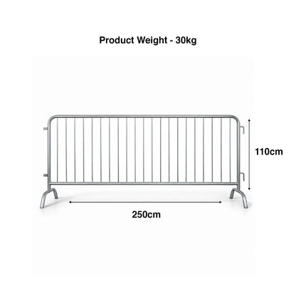 Crowd Control Barrier 2.5M Metal Galvanized Steel Barricade