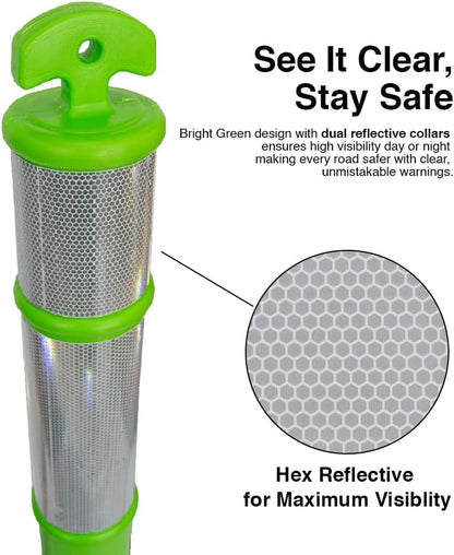Delineator Post With Reflective Strips