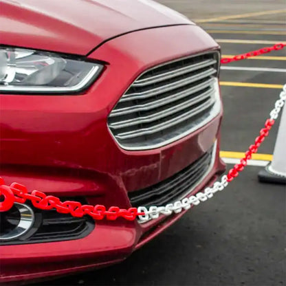 Durable Safety Link Plastic Chain Red & White - 25Mx6MM