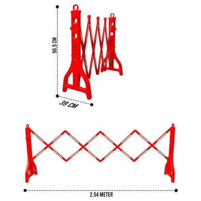 Expandable Mobile Plastic Barrier 2.5 Meter – Red