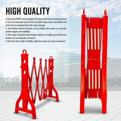 Expandable Mobile Plastic Barrier 2.5 Meter – Red