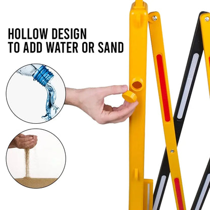 Expandable Mobile Plastic Barrier 2.5 Meter – Yellow & Black