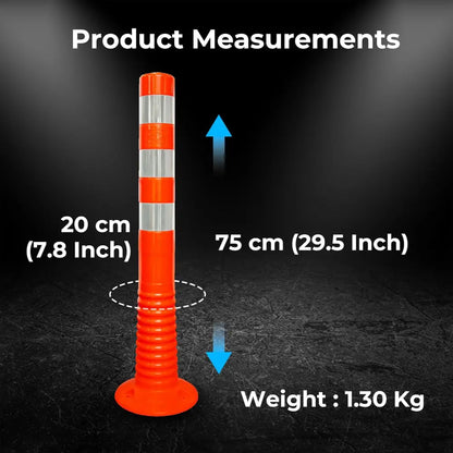 Traffic Spring Post Flexible Delineator 75 CM with 3 Reflective Collars