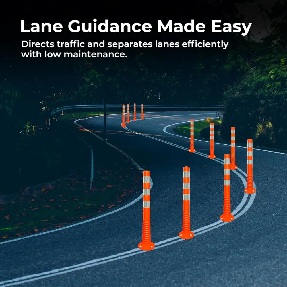 Traffic Spring Post Flexible Delineator 75 CM with 3 Reflective Collars