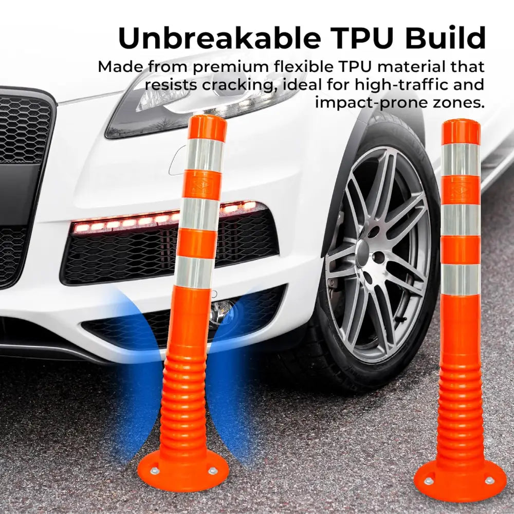 Traffic Spring Post Flexible Delineator 75 CM with 3 Reflective Collars