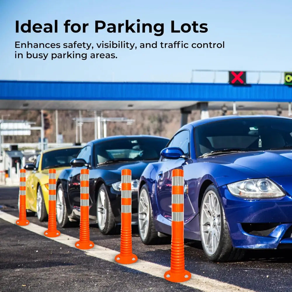 Traffic Spring Post Flexible Delineator 75 CM with 3 Reflective Collars