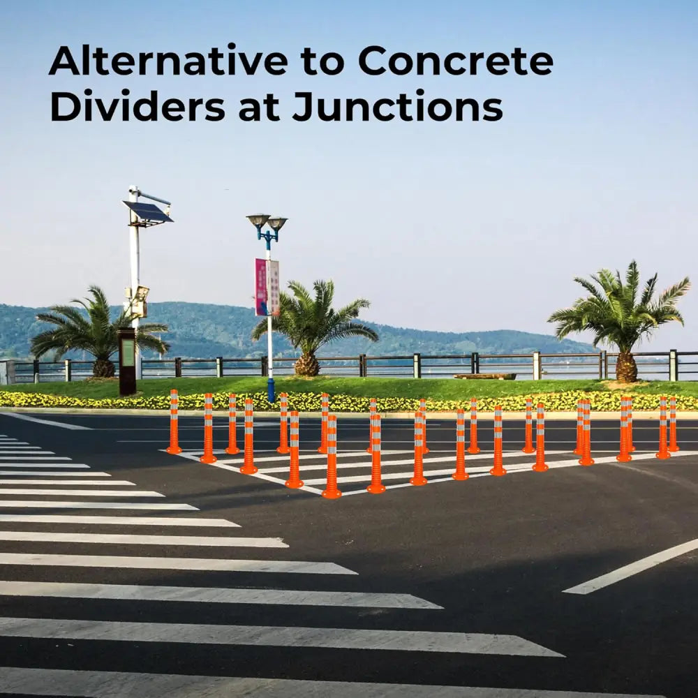 Traffic Spring Post Flexible Delineator 75 CM with 3 Reflective Collars