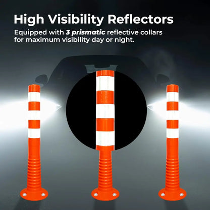 Traffic Spring Post Flexible Delineator 75 CM with 3 Reflective Collars