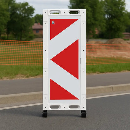 Foldable Warning Sign Barrier Red & White Reflective - 110cm