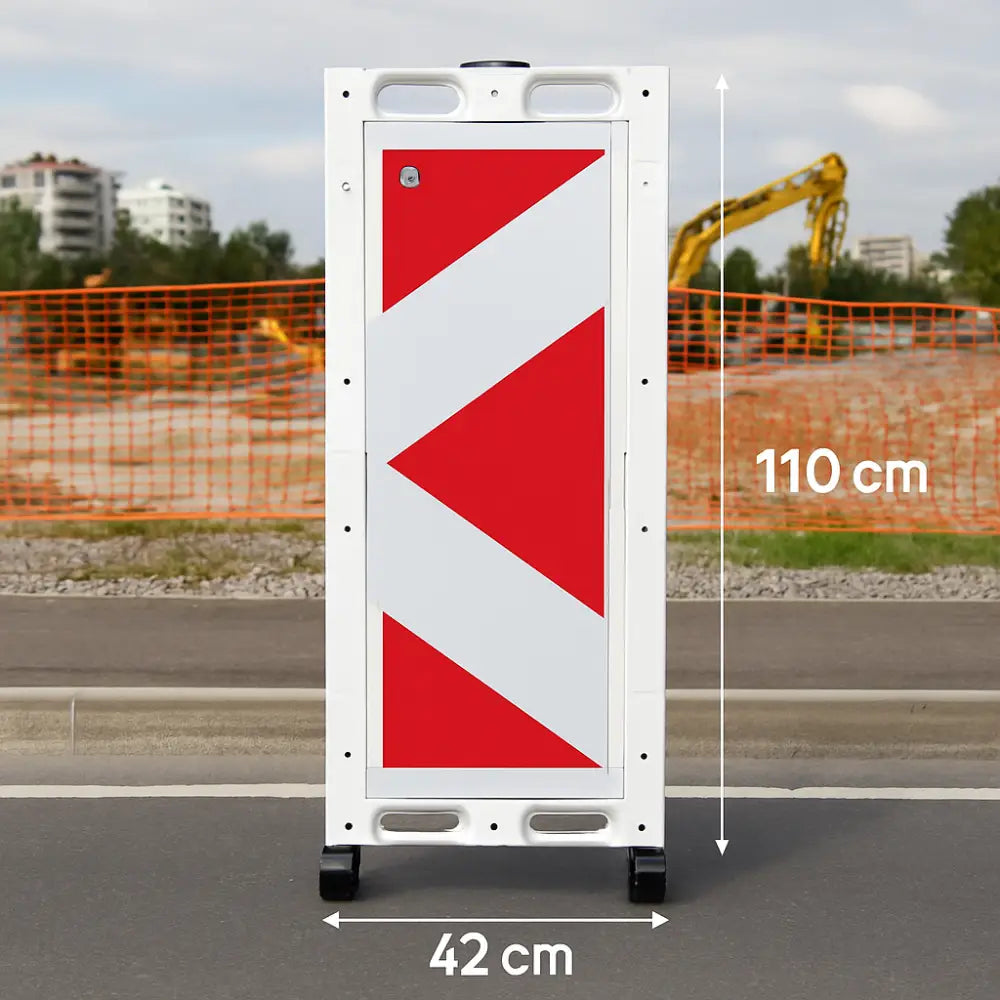 Foldable Warning Sign Barrier Red & White Reflective - 110cm