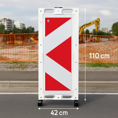 Foldable Warning Sign Barrier Red & White Reflective - 110cm