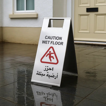 Foldable Wet Floor Sign Stainless Steel - 60 CM
