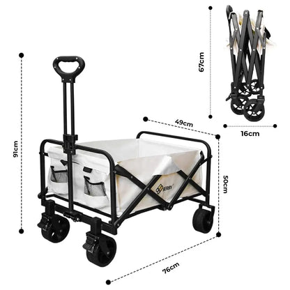 Garden, Shopping, Utility Wagon Trolley Beige - 100KG