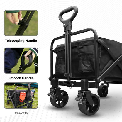 Garden, Shopping, Utility Wagon Trolley Black - 100KG