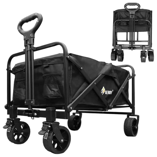 Garden, Shopping, Utility Wagon Trolley Black - 100KG