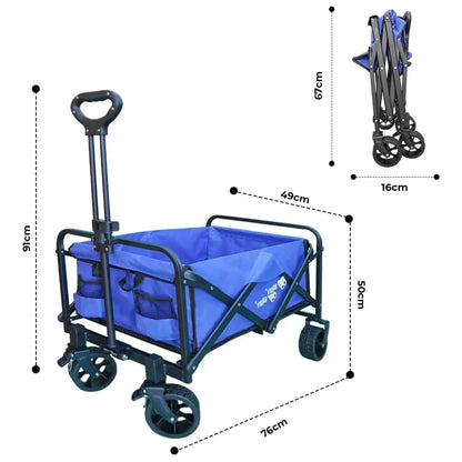 Garden, Shopping, Utility Wagon Trolley Blue - 100KG