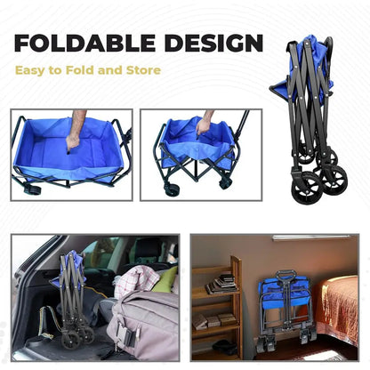 Garden, Shopping, Utility Wagon Trolley Blue - 100KG