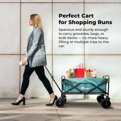 Garden, Shopping, Utility Wagon Trolley Green - 150KG