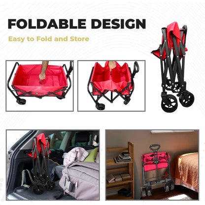 Garden, Shopping, Utility Wagon Trolley Red - 100KG