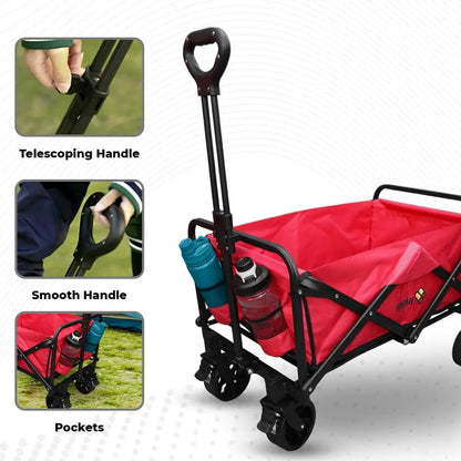 Garden, Shopping, Utility Wagon Trolley Red - 100KG