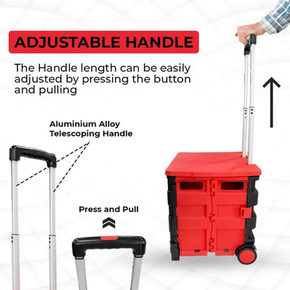 Shopping, Utility Wagon Trolley Red & Black - 40L & 30KG