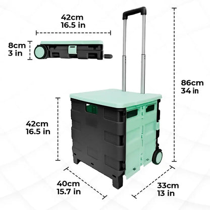 Shopping, Utility Wagon Trolley Light Blue & Black - 40L & 30KG