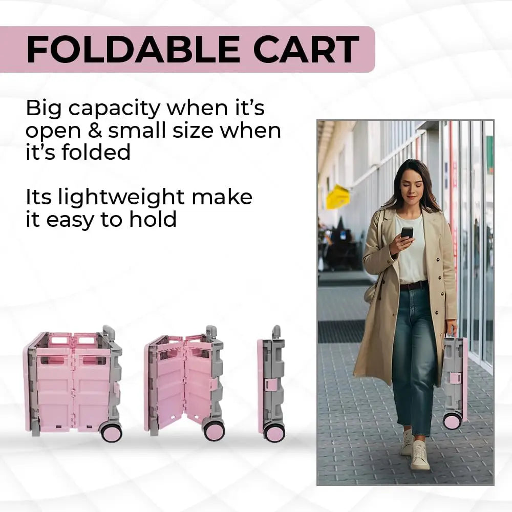 Shopping, Utility Wagon Trolley Pink & Grey - 40L & 30KG