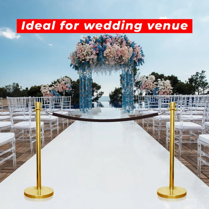 Gold Crowd Control Stanchions 100 CM with Black Velvet Rope 1.5 M