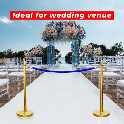Gold Crowd Control Stanchions 100 CM with Blue Velvet Rope 1.5 M