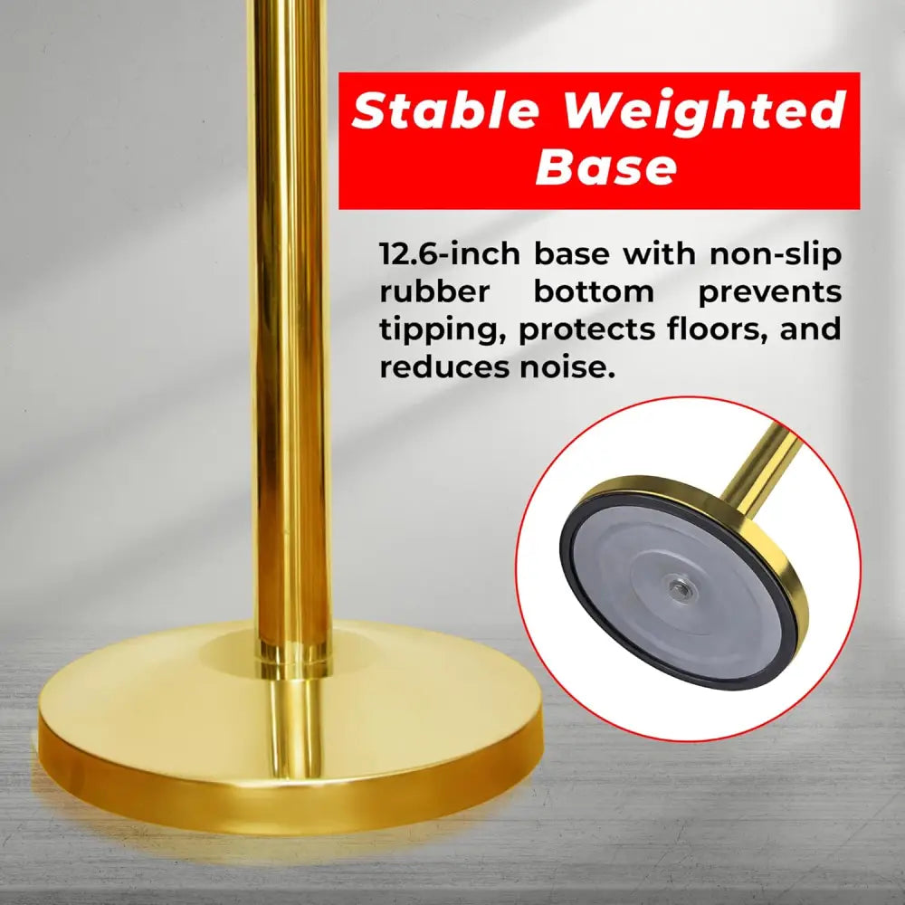 Gold Crowd Control Stanchions 100 CM with Blue Twisted Rope 1.5 M