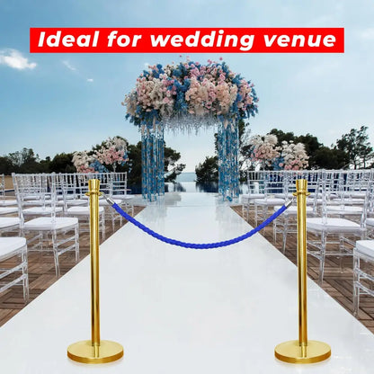 Gold Crowd Control Stanchions 100 CM with Blue Twisted Rope 1.5 M