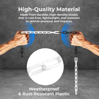 Heavy Duty Plastic Chain Black & White - 3Mx6MM