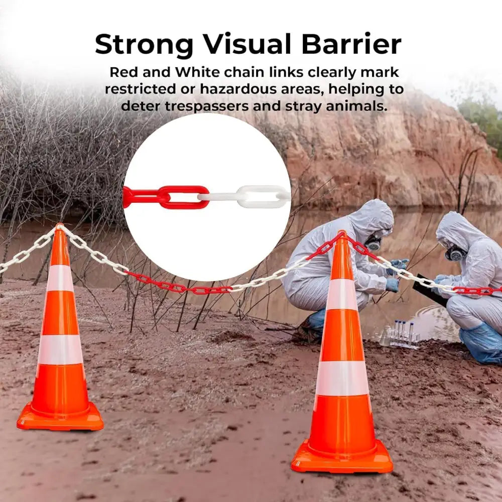 Plastic Chain Barrier 3M Red White Safety Crowd Control Buy Now plastic-chain-barrier-3m-red-white-safety-crowd-control-buy-now