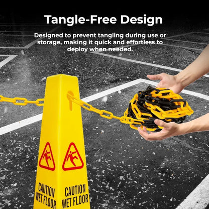 Heavy Duty Plastic Chain Yellow & Black - 3Mx6MM