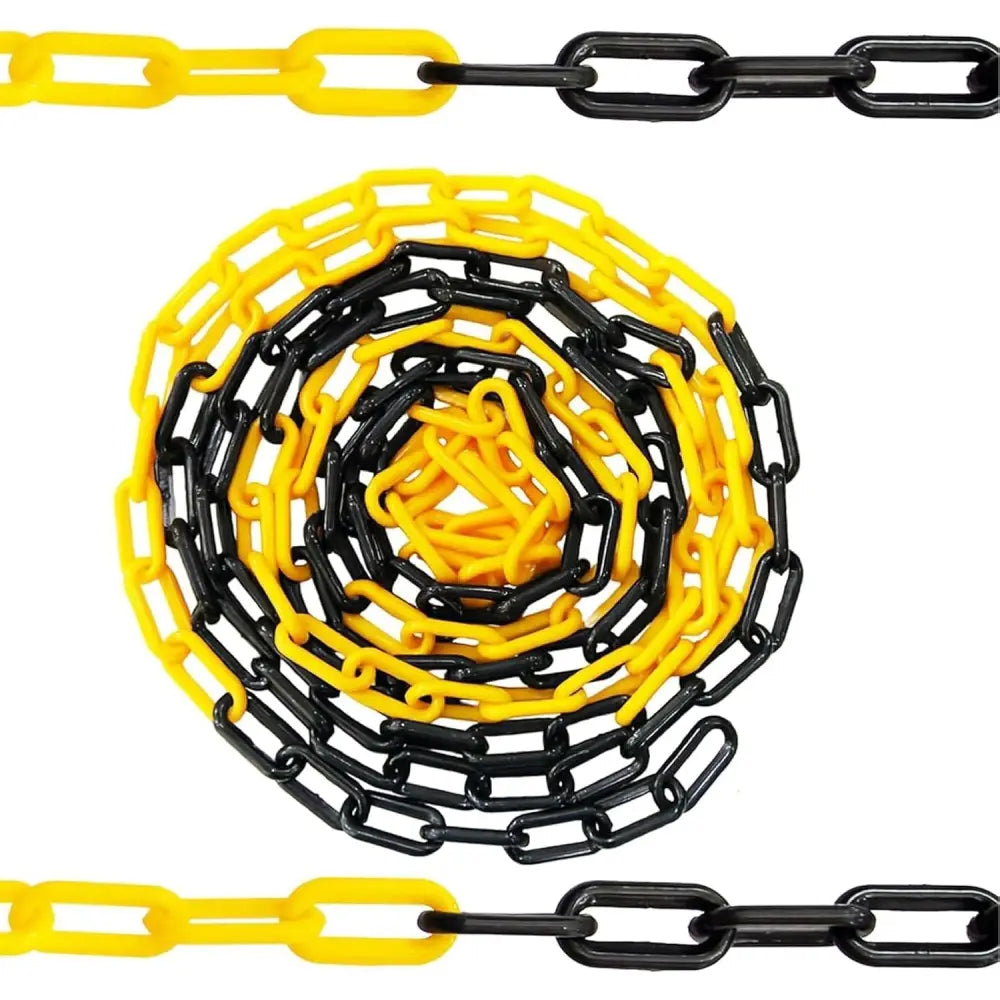 5 Meter Plastic Barrier Chain – Yellow & Black | 8 MM Safety Chain ...