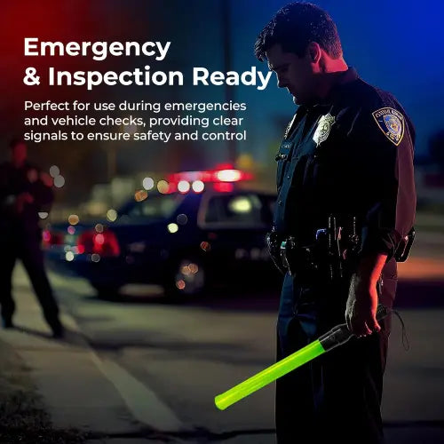 Battery Powered Traffic Safety Wand Baton LED Light with Green and Red Color