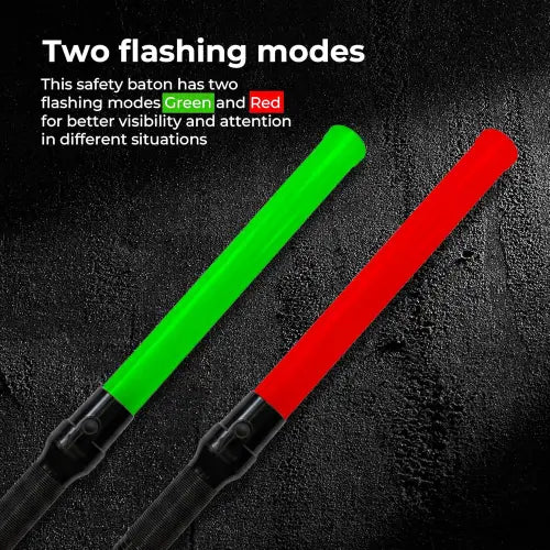 Battery Powered Traffic Safety Wand Baton LED Light with Green and Red Color