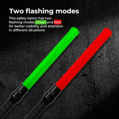 Battery Powered Traffic Safety Wand Baton LED Light with Green and Red Color
