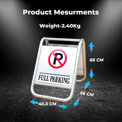 Double-Sided Stainless Steel No Parking Floor Sign - 66CM