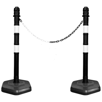 Reflective Delineator Post 100CM Black Set with Chain