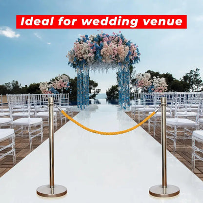 Premium Silver Queue Stanchions 100 CM with Gold Twisted Rope 1.5 M