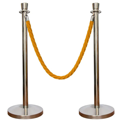 Premium Silver Queue Stanchions 100 CM with Gold Twisted Rope 1.5 M