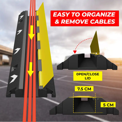 Reflective Cable Protector PVC with Flip Open Lid - 1 Channel