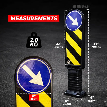 Refuge Delineator Black Flexible Road Safety Post - 90CM